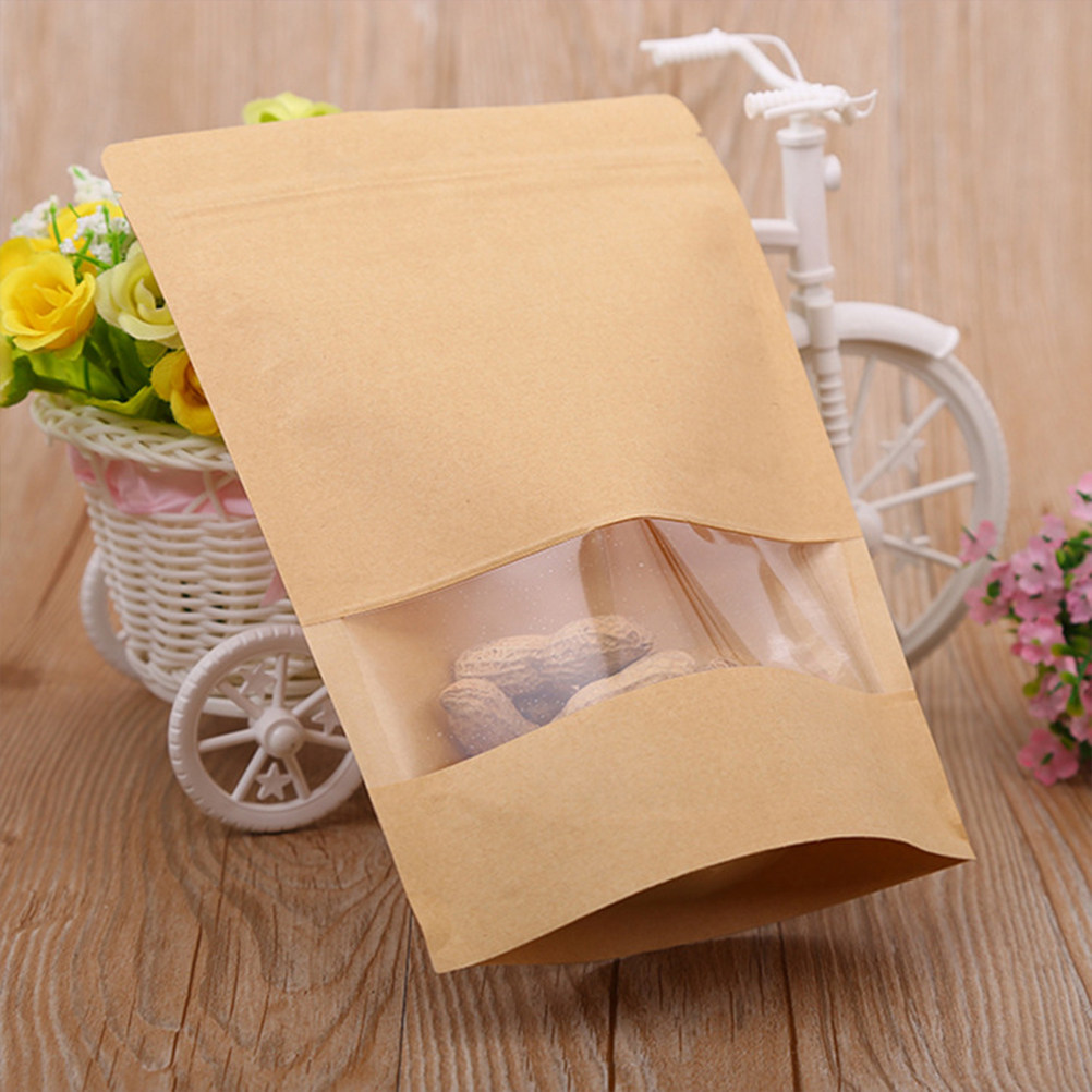 Food Storage Bags Reusable - 50 قطعة من أكياس ورقية كرافت
