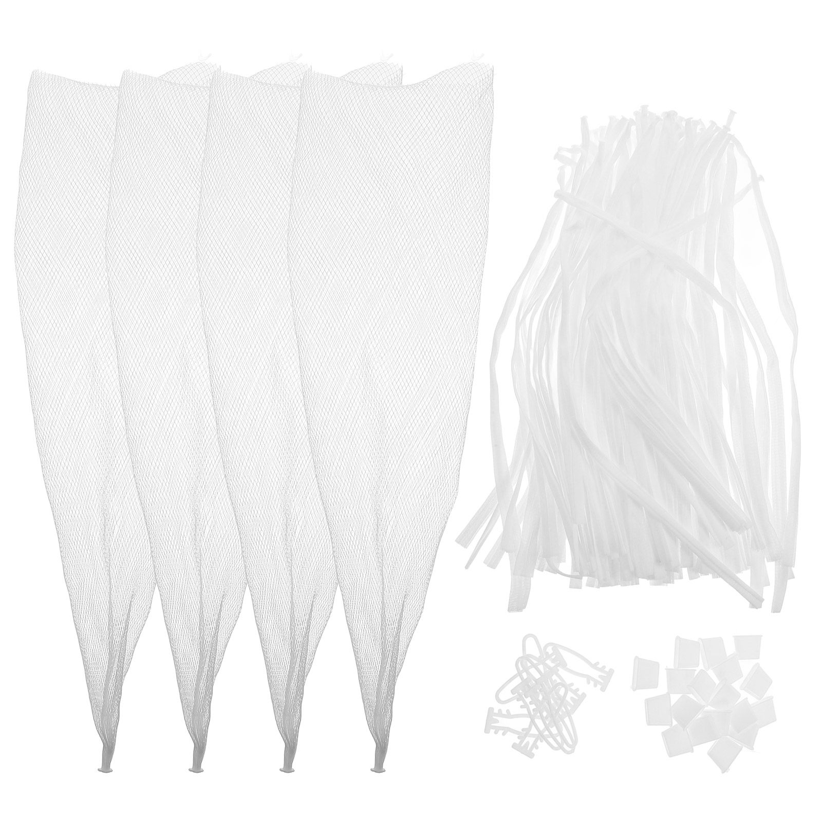 Produce Bag Reusable Mesh - 100 مجموعة من أكياس الشبكة النايلونية