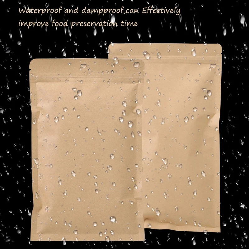 Food Storage Bags Reusable - 100 قطعة من أكياس الورق البني