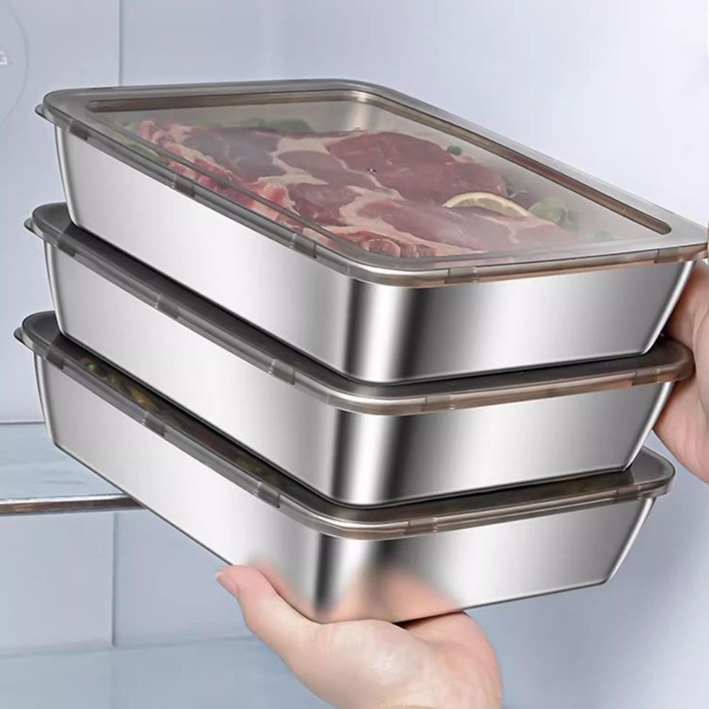 Food Storage Meal Prep - صينية تقديم من الفولاذ المقاوم للصدأ
