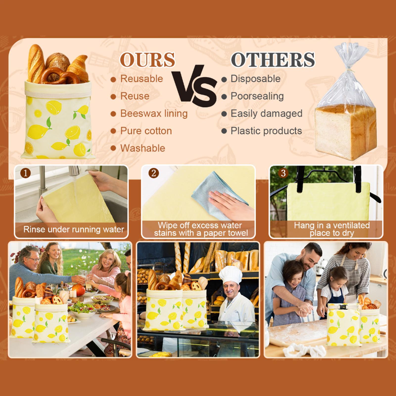 Food Storage Bags Reusable - أكياس الخبز القابلة لإعادة الاستخدام وقابلة