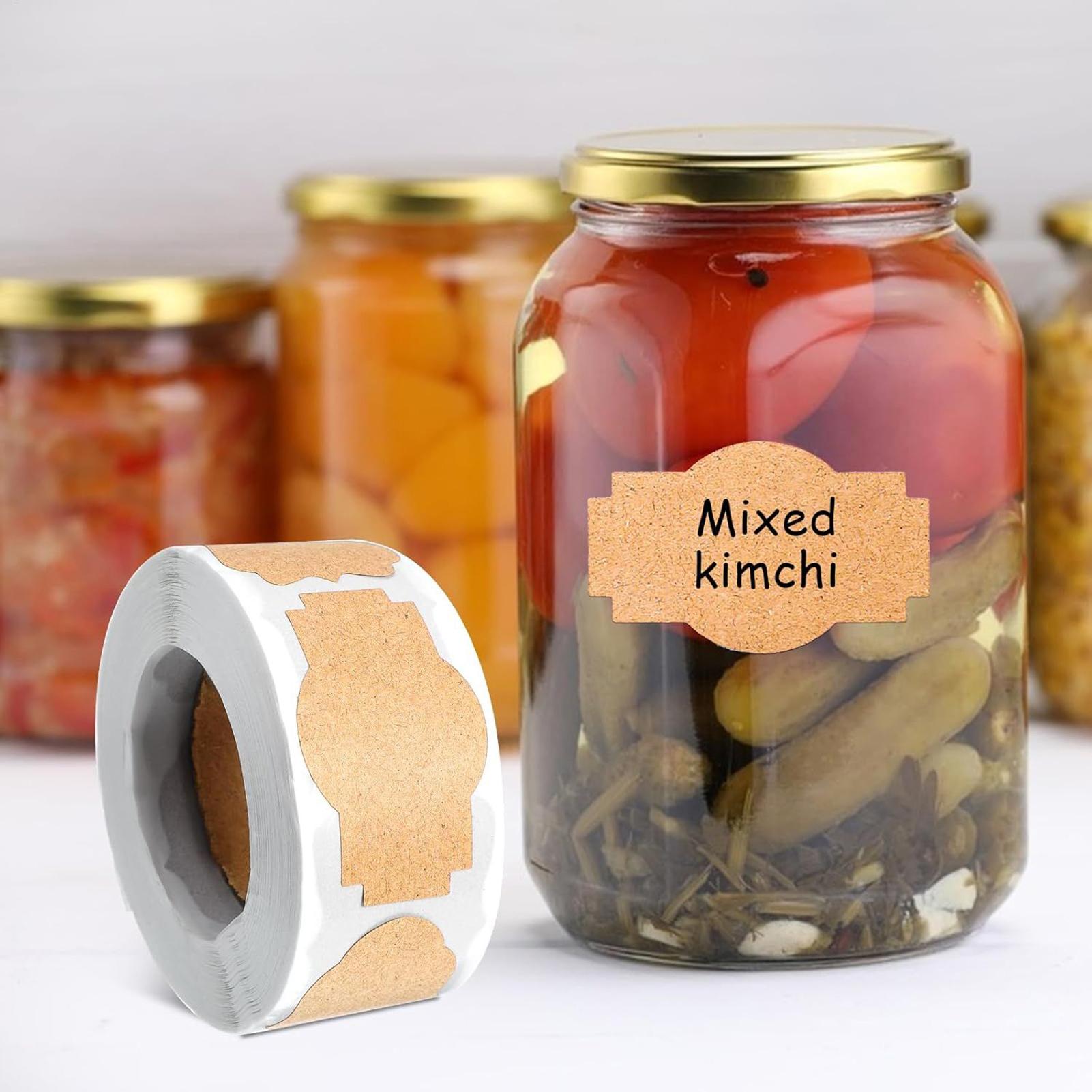 Food Storage Label - 300 قطعة ملصقات جرة تسميات للكتابة
