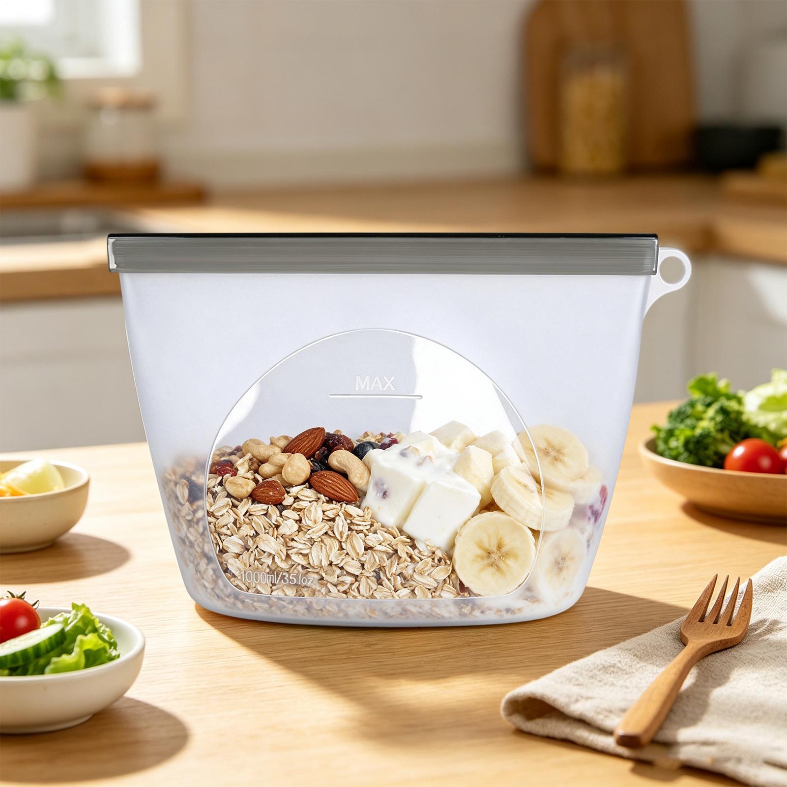 Food Storage Bags Reusable - أكياس سيليكون لتخزين الطعام سعة 1000