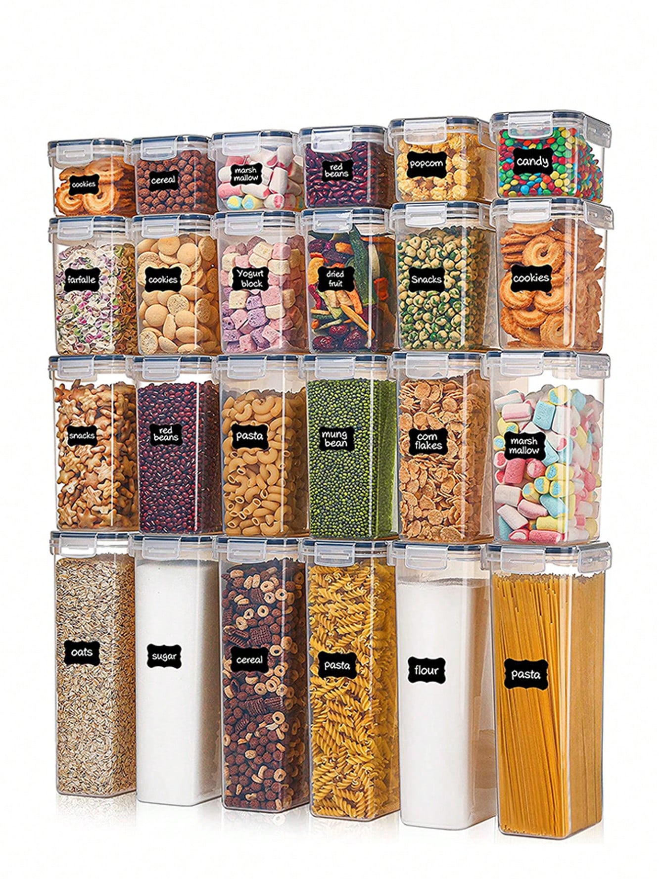 48 قطعة من حاويات تخزين الطعام - مراجعة Food Storage For Pantry وسعره