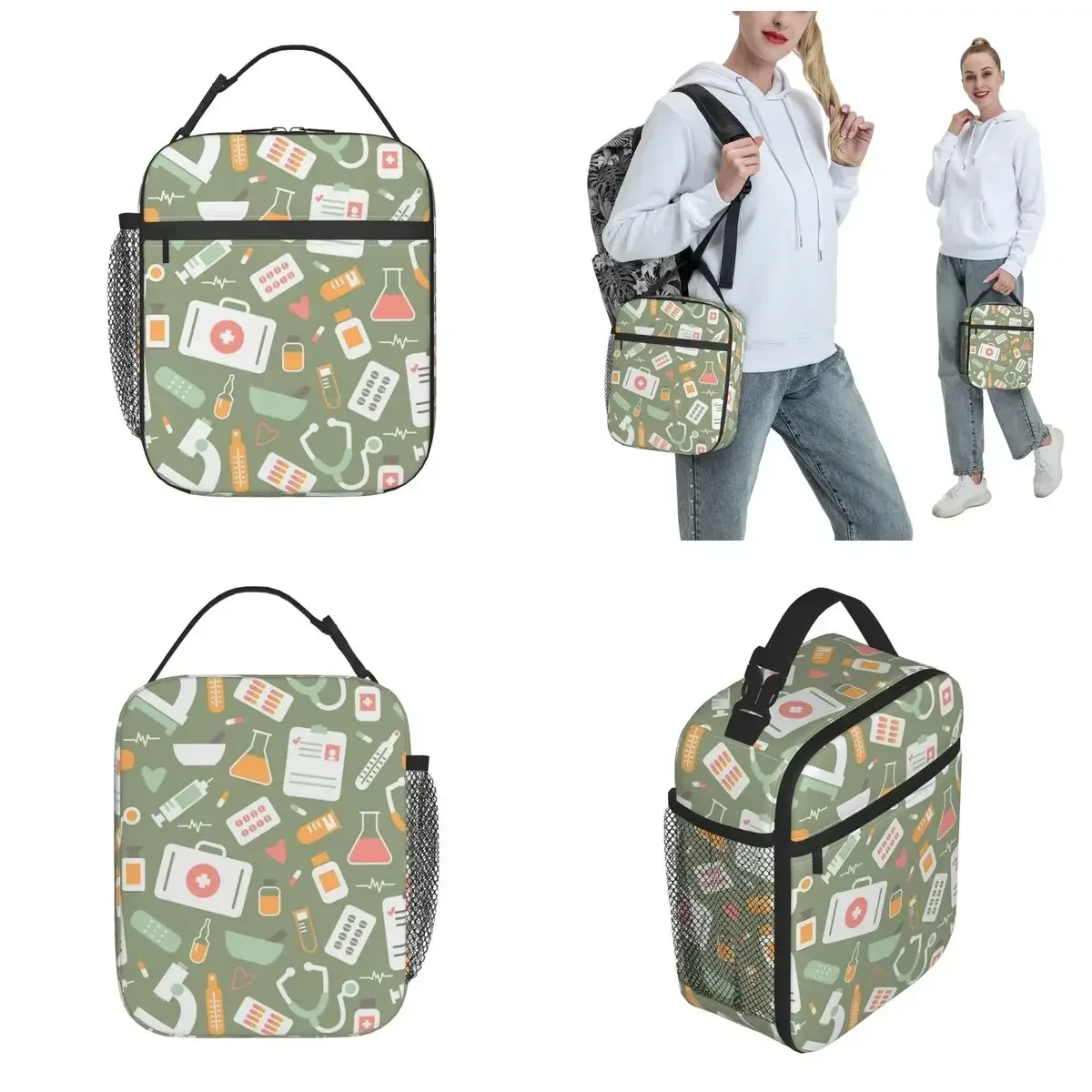 حقيبة غداء معزولة بنمط ممرضات  - مراجعة Food Storage In Cooler وسعره