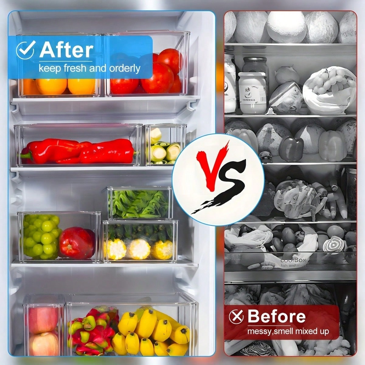 7/14 قطعة من صناديق تنظيم الثل - مراجعة Food Storage Vegetables وسعره