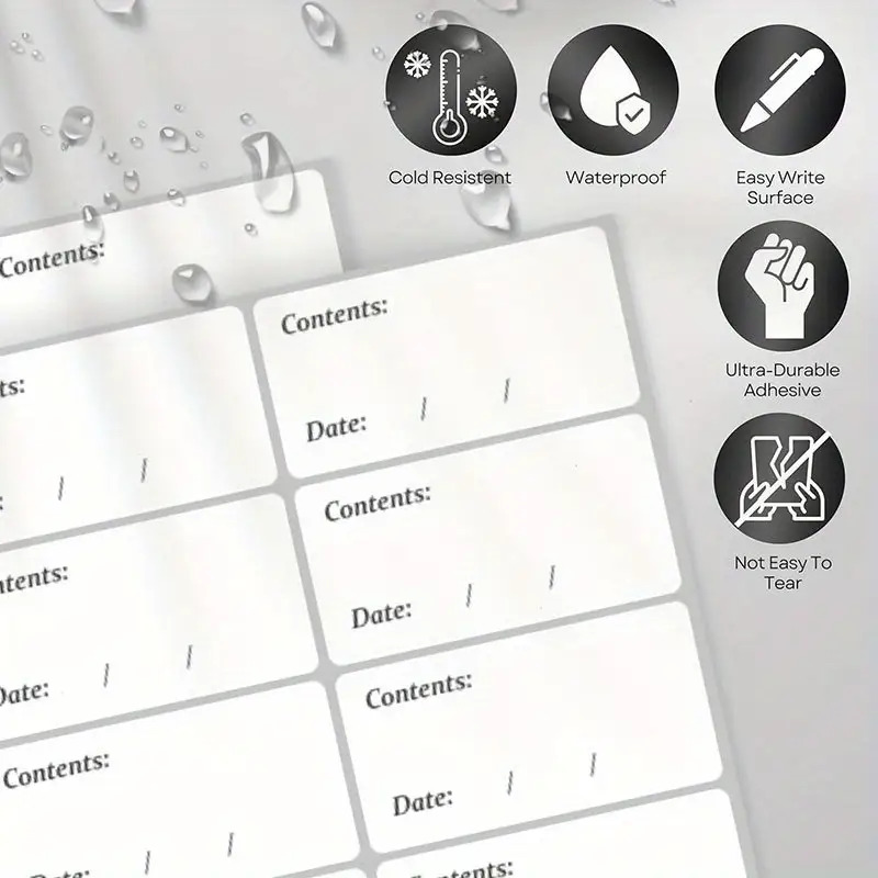 100 قطعة/10 أوراق ملصقات مقاوم - مراجعة Food Storage Label وسعره