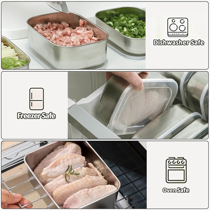حاويات من الفولاذ المقاوم للصد - مراجعة Food Storage For وسعره