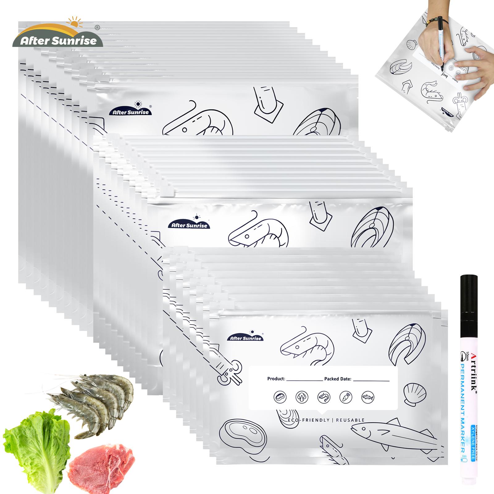 【الأطعمة المبردة】أكياس تخزين ق - مراجعة Food Storage Bags Reusable وسعره