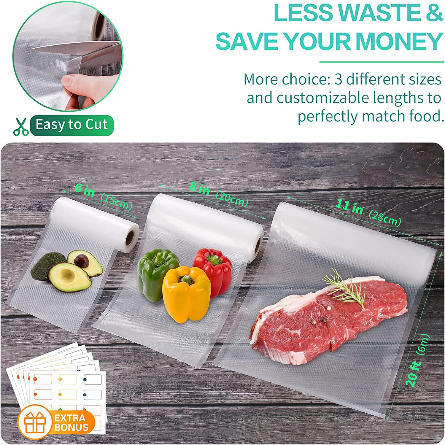 أكياس مطبخ للتفريغ الهوائي، أك - مراجعة Food Storage Vacuum Bags وسعره
