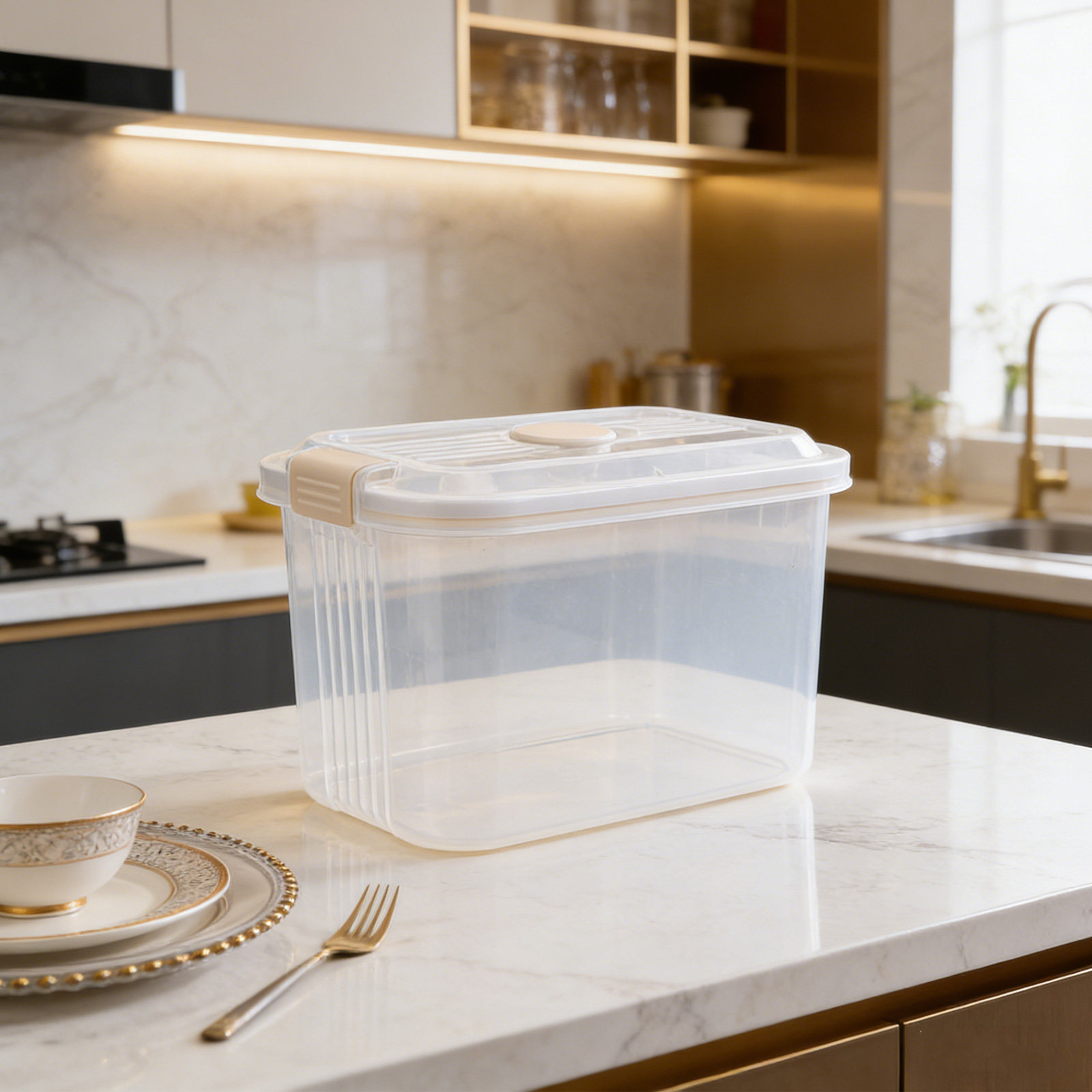 دلو تخزين أرز بلاستيكي محكم ال - مراجعة Food Storage For Pantry وسعره