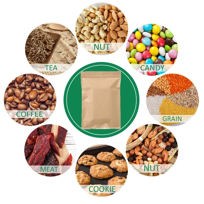 100 قطعة من أكياس الورق البني  - مراجعة Food Storage Bags Reusable وسعره