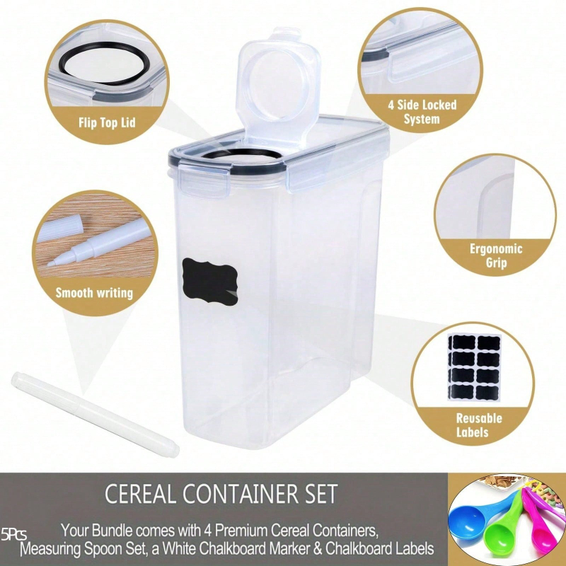 4 عبوات من حاويات تخزين الطعام - مراجعة Food Storage For Pantry وسعره