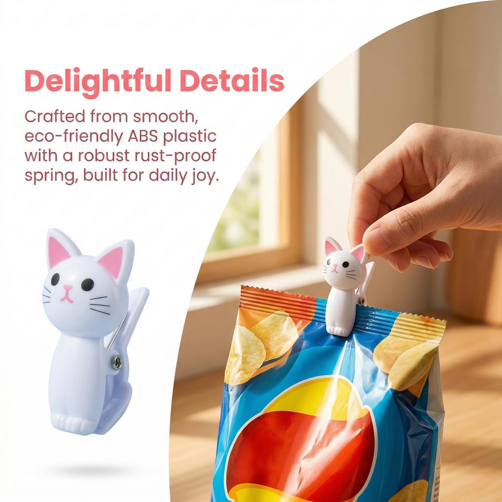 مشابك أكياس على شكل قطة لطيفة  - مراجعة Food Storage Bags Reusable وسعره