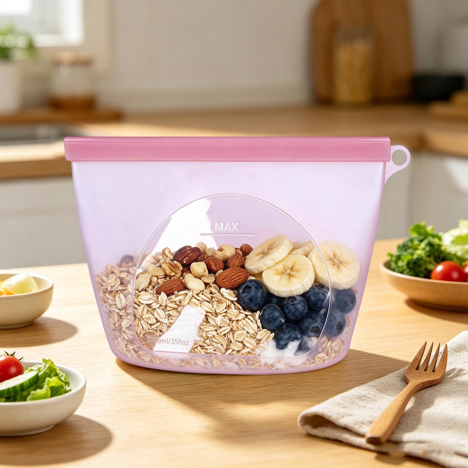 أكياس سيليكون لتخزين الطعام سع - مراجعة Food Storage Bags Reusable وسعره