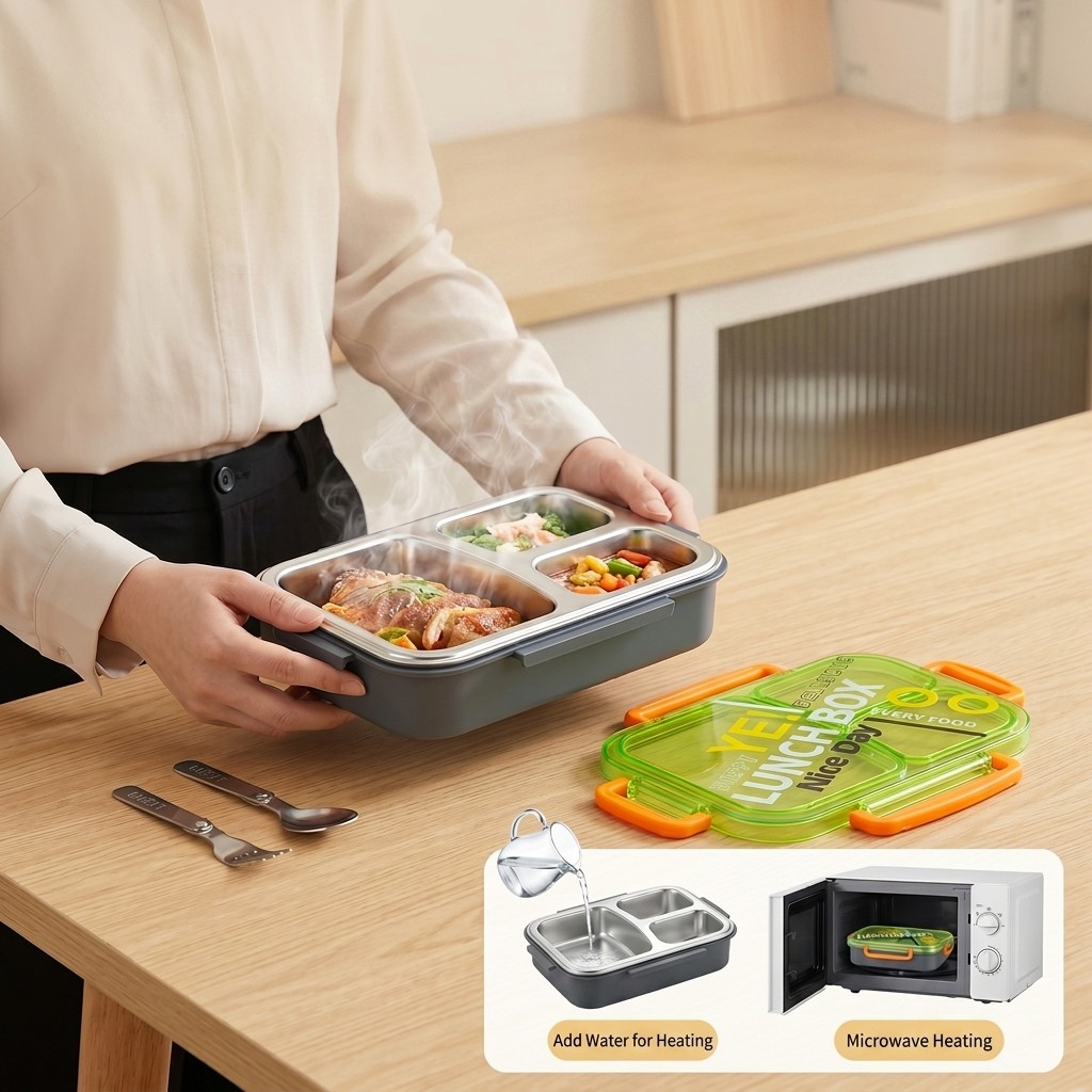 صندوق غداء بنتو من الفولاذ الم - مراجعة Food Storage With Dividers وسعره