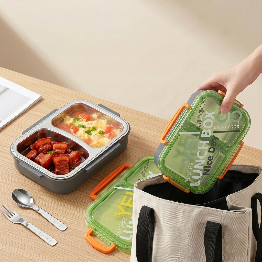 صندوق غداء بنتو من الفولاذ الم - مراجعة Food Storage With Dividers وسعره