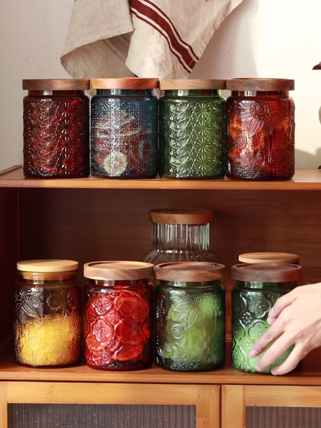 برطمان تخزين زجاجي بغطاء خشبي  - مراجعة Food Storage For Pantry وسعره