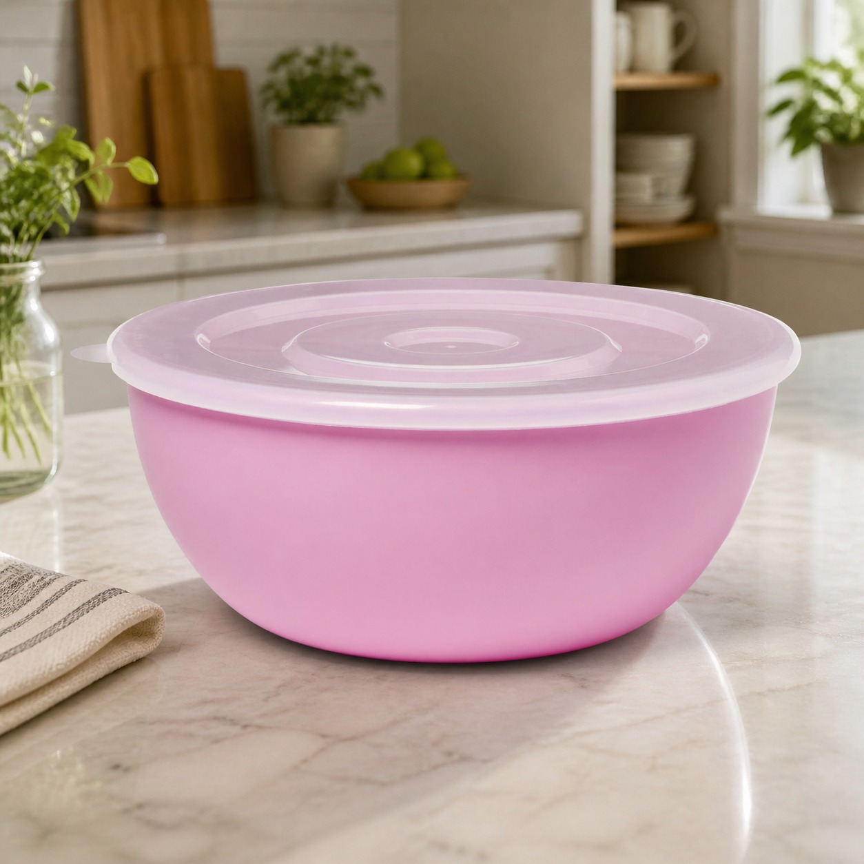 وعاء وردي بغطاء مطابق، حاوية ت - مراجعة Food Storage Bowls وسعره